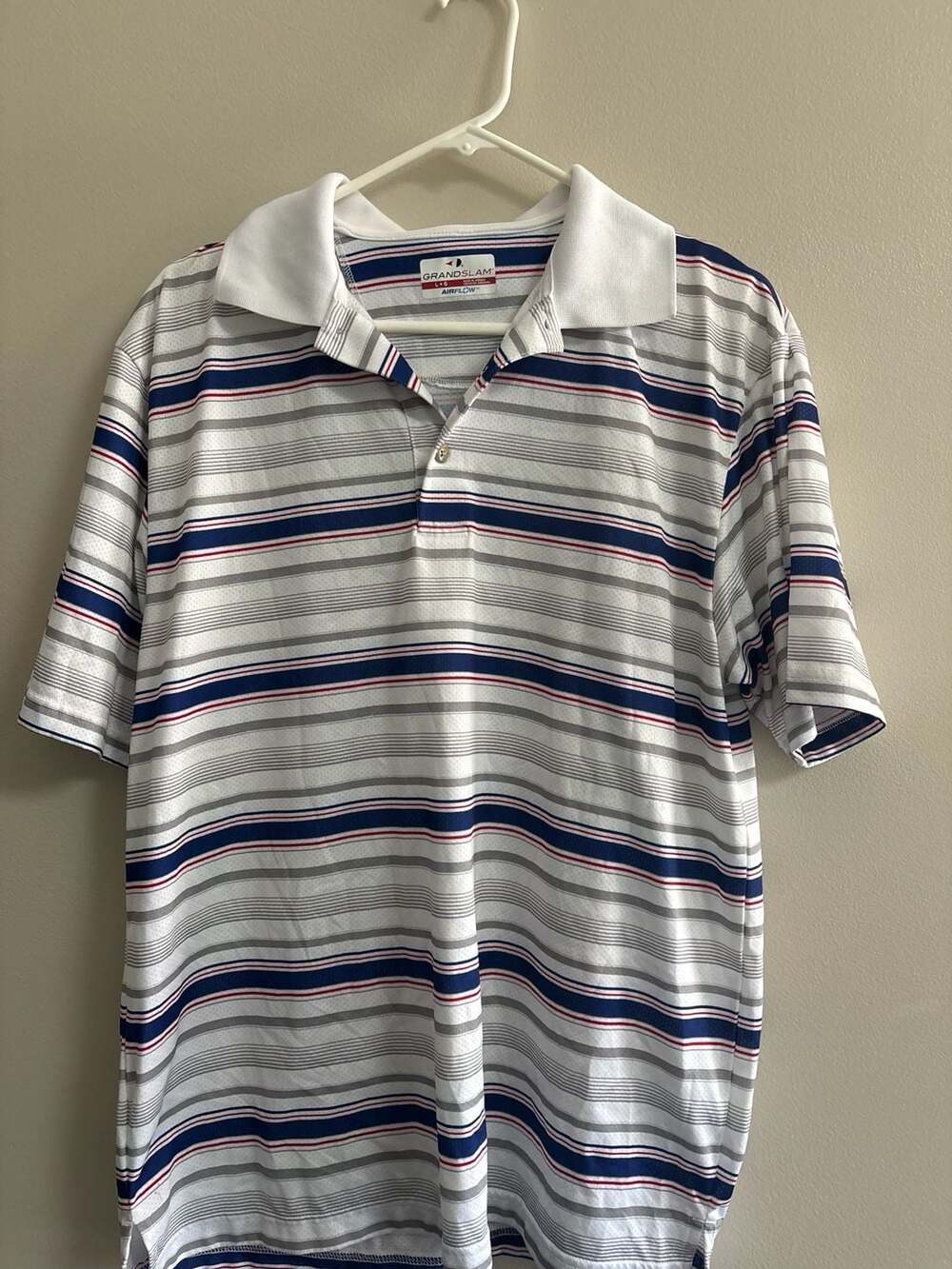 Grand Slam Airflow Striped Golf Polo Shirt Men's Large